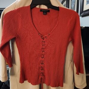 Lace Up Sweater Top, August Silk Sz S